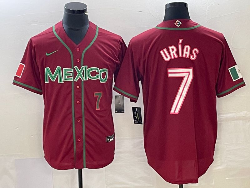 Men 2023 World Cub Mexico #7 Urias Red Nike MLB Jersey8->more jerseys->MLB Jersey